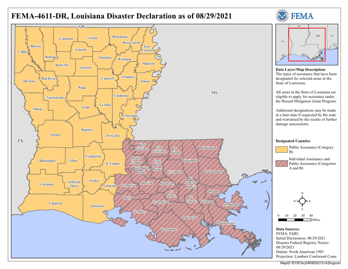 DR 4611 Declared Parishes